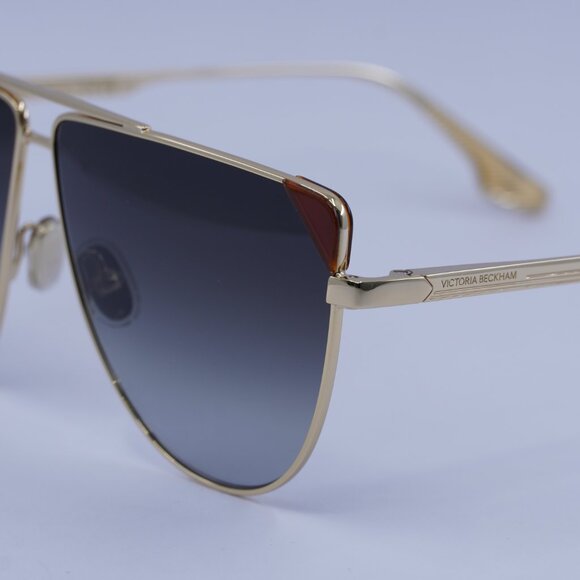 Victoria Beckham VB239S 222 Sunglasses Gold Aviator Frame, Grey Lenses - Picture 4 of 11